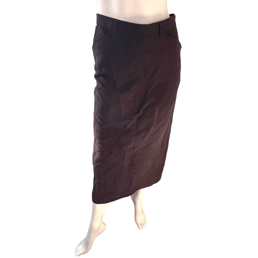 Old Navy Collection Brown Midi‎ Skirt 1 Career Casual Work Office Church Teacher